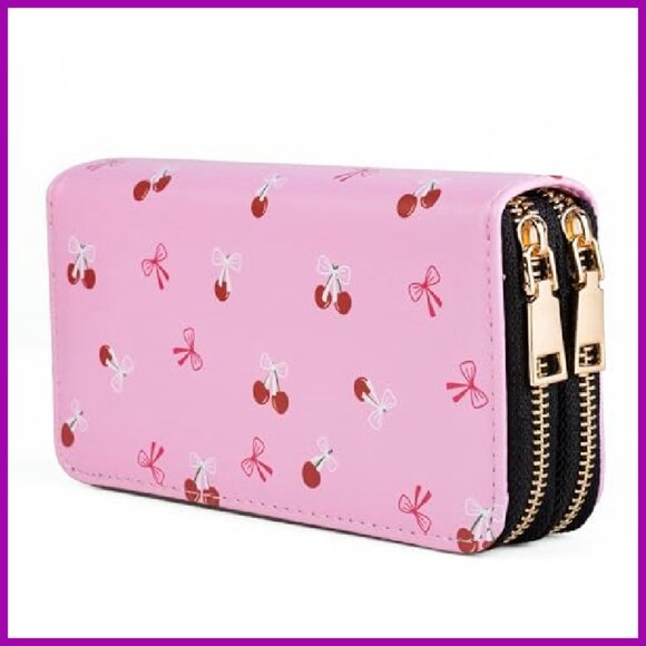 Large Capacity Double Zipper PU Leather Wallet for Women - Picture 2 of 8